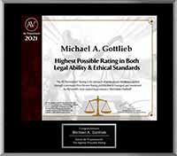 Michael A. Gottlieb 2021: highest possible rating in both legal ability and ethical standards